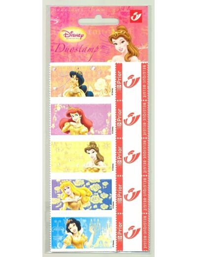 BELGIQUE 5 timbres personnalisés 2004 DISNEY PRINCESSE DUOSTAMP