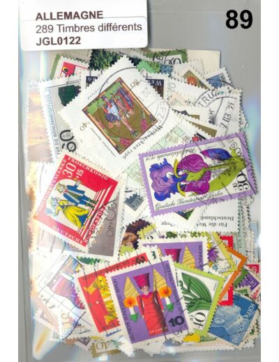 289 TIMBRES ALLEMAGNE DIFFERENTS OBLITERES *89