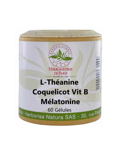 L théanine Coquelicot Vitamines B Mélatonine 60 Gélules