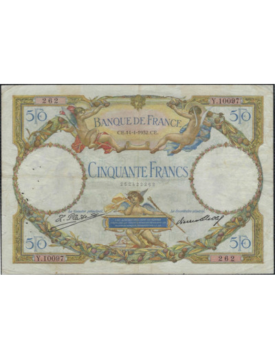 FRANCE 50 FRANCS L.O. MERSON 14-4-1932 Y.10097 TB+