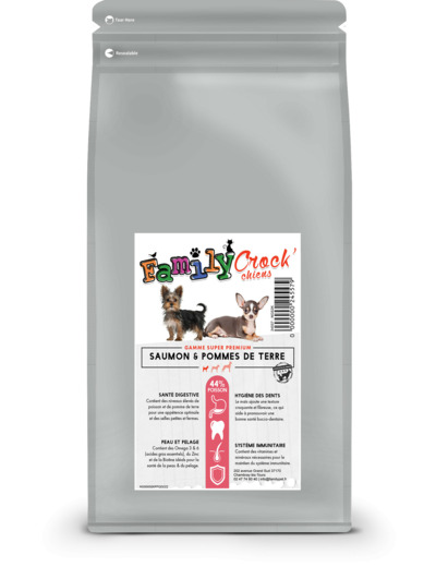 Croquettes SUPER PREMIUM saumon & patates pour petits chiens - 2KG