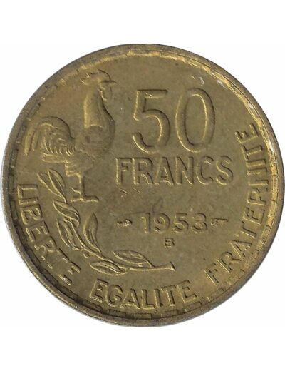 FRANCE 50 FRANCS GUIRAUD 1953 B TTB+