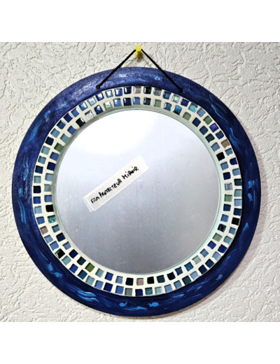 MON BEAU MIROIR – Bois, mosaïque & peinture (Ø 30 cm)