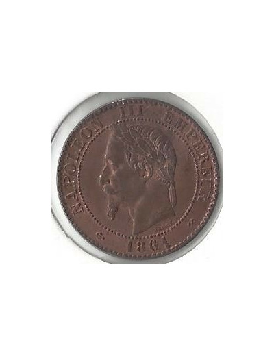 FRANCE 2 CENTIMES NAPOLEON III 1861 K  SUP