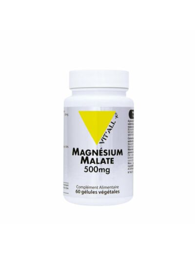 Magnésium Malate-500mg-60 gélules végétales-Vit'all+