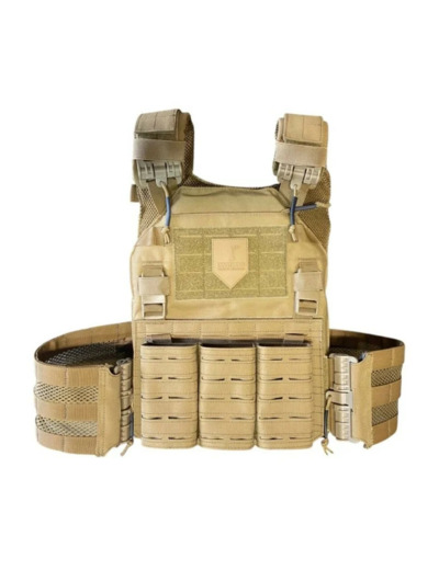 Gilet porte-plaques tactique Cordura 500D laser cut (coyote)