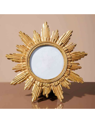 Porte photo soleil d'or résine 22x5x22cm