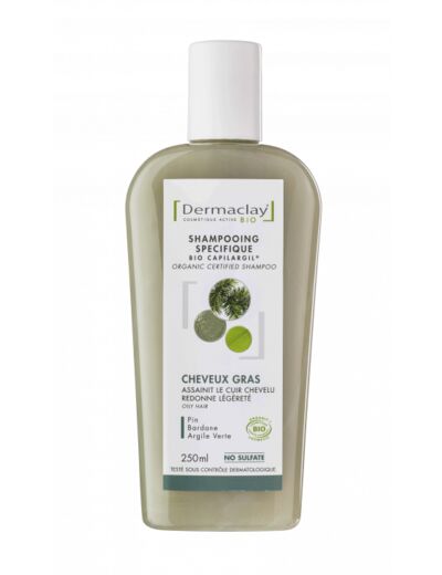 Shampoing Bio spécifique cheveux gras-250ml-Dermaclay