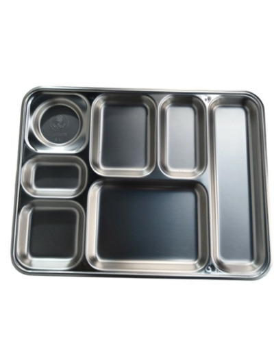 Plateau repas inox Marine Nationale 7 compartiments Guy Degrenne