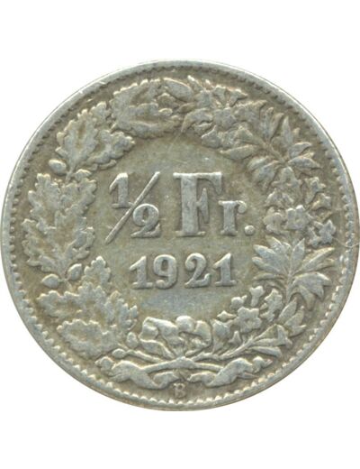 SUISSE 1/2 FRANC 1921 B TTB N2