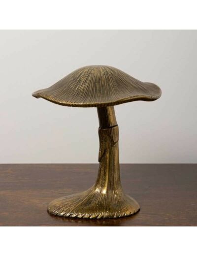 Grand champignon doré aluminium 16x17cm