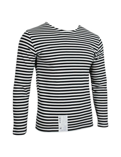 Telnyashka marinière noire manches longues en coton