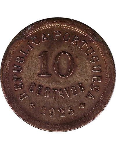 PORTUGAL 10 CENTAVOS 1925 TTB+