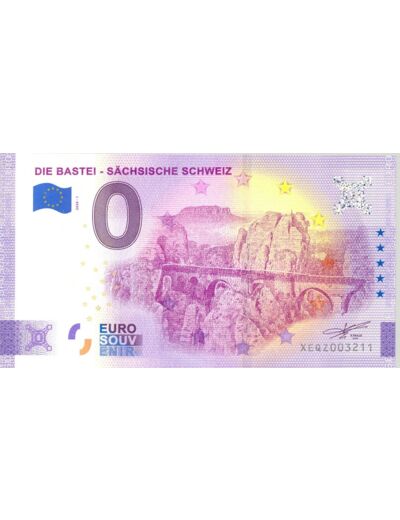 ALLEMAGNE 2020-1DIE BASTEI SACHSISCHE SCHWEIZ BILLET SOUVENIR 0 EURO