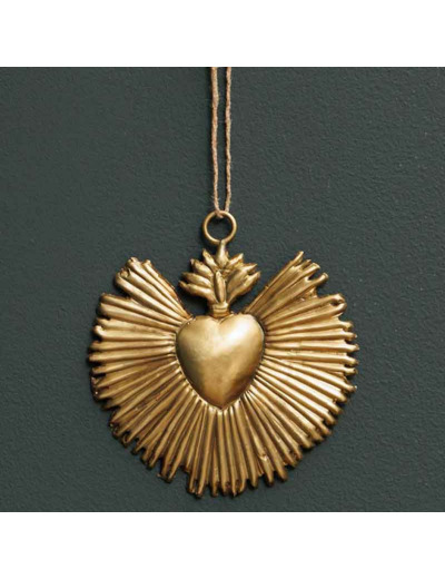 Suspension Ex-voto patine aluminium 10x1x12cm