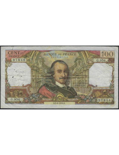 FRANCE 100 FRANCS CORNEILLE 3-6-1976 G.954 TB+