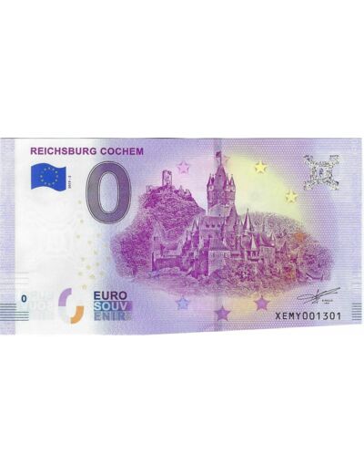 ALLEMAGNE 2019- 2 REICHSBURG COCHEM BILLET SOUVENIR 0 EURO TOURISTIQUE  NEUF