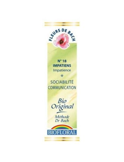 Fleur de Bach Impatiens, Impatience en compte-gouttes 20 ml