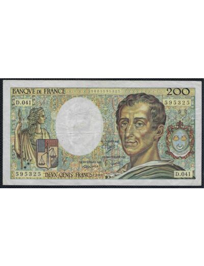 FRANCE 200 FRANCS MONTESQUIEU 1986 D.041 TTB