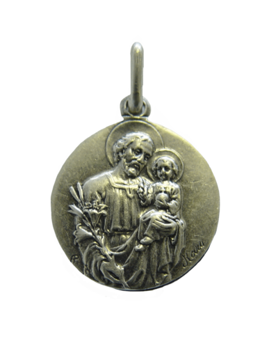 Médaille 15mm en Métal Argenté - SAINT JOSEPH