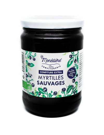 Confiture Extra de Myrtilles Sauvages Bio 730g