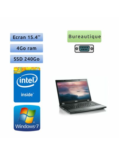 Dell Latitude E5510 - Windows 7 - 2Ghz 4Go 240Go SSD - Port serie - 15.4 - Ordinateur Portable PC