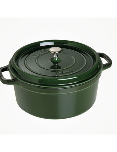 COCOTTE EN FONTE RONDE 28 CM verte