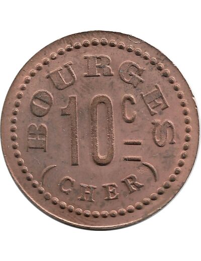 18 CHER - BOURGES 10 CENTIMES 1916 COOPERATIVE MILITAIRE DE TIVOLI SUP+