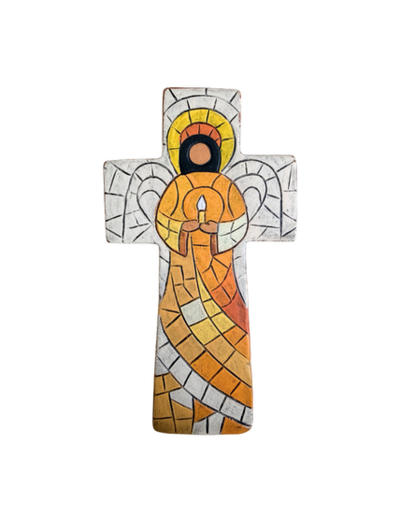 Croix en céramique 15x10cm - ANGE BOUGIE