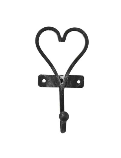 Patère cœur en fonte 8x5x16cm