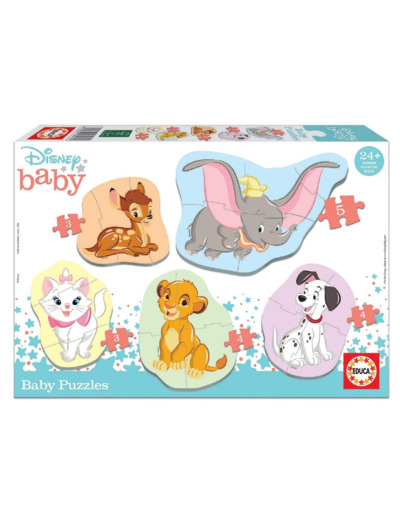 Educa - Baby Animaux Disney. Lot de 5 Puzzles progressifs de 3 à 5 pièces