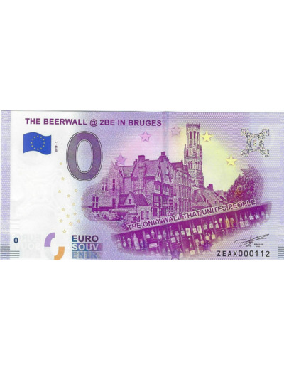 BELGIQUE 2019-1 THE BEERWALL @ 2BE IN BRUGES BILLET SOUVENIR 0 EURO