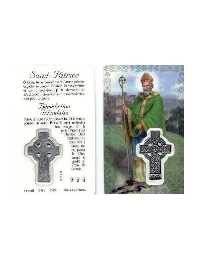 Carte-prière avec insertion ST PATRICE- anglais