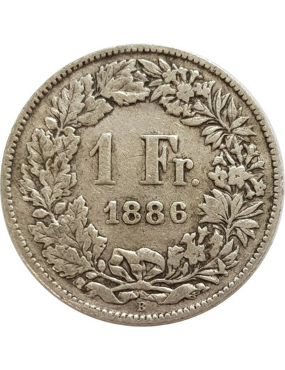 SUISSE 1 FRANC 1886 B TB+