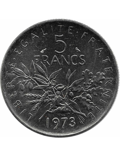 FRANCE 5 FRANCS SEMEUSE NICKEL 1973 SUP