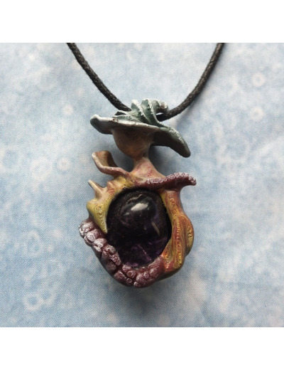 Pendentif "Lutin Passion" pierre naturelle Améthyste