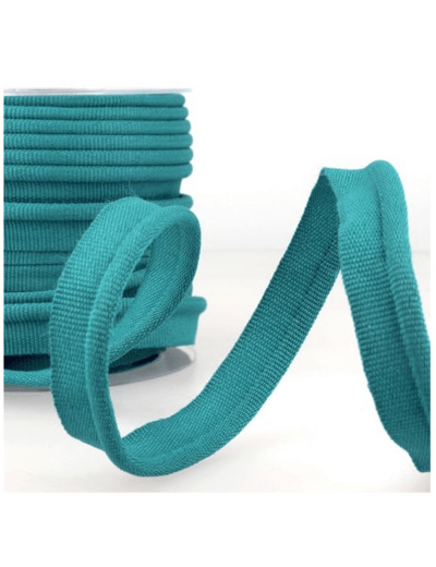 Simple passepoil bleu canard 519 C26 8mm 100%polyester le mètre 519C26