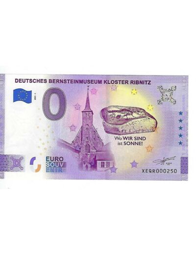 ALLEMAGNE 2021-1 BERNSTEINMUSEUM KLOSTER RIBNITZ BILLET SOUVENIR 0 EURO