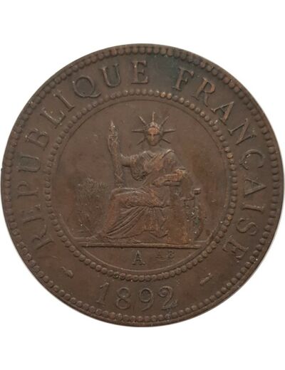 INDOCHINE 1 CENTIME 1892 A TTB