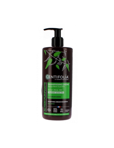 Shampoing crème cheveux gras ortie et argile verte 500ml