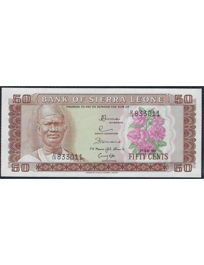 SIERRA LEONE 50 CENTS 1-7-1981 SERIE D10 NEUF (W4d)