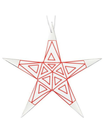 RÄDER DECO NOEL  Etoile à suspendre triangles rouges argent