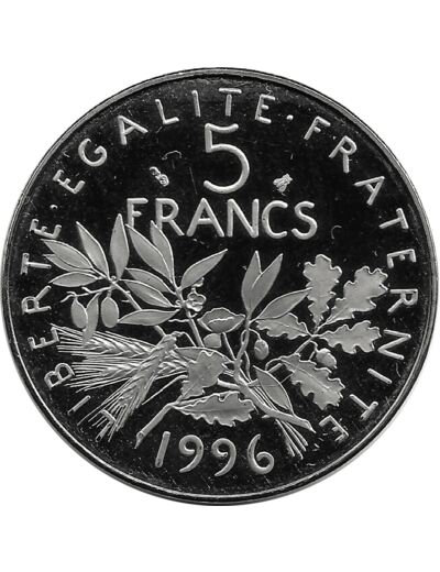 FRANCE 5 FRANCS SEMEUSE NICKEL 1996 BE G771a
