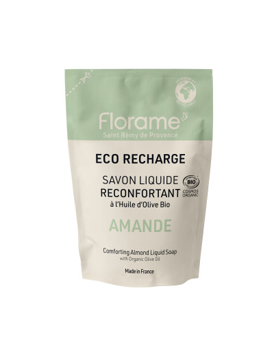 Eco recharge savon liquide flacon verre Amande 470ml