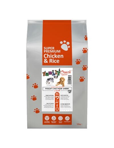 Croquettes SUPER PREMIUM au poulet & riz pour chiens adultes - 2 Formats