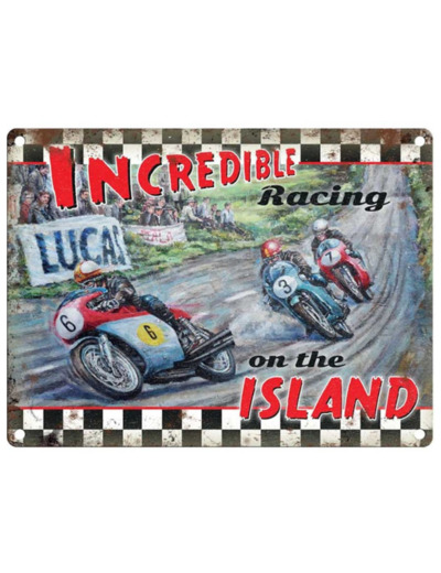 plaque métal Incredible Racing Ile de Man - 30 x 40 cm