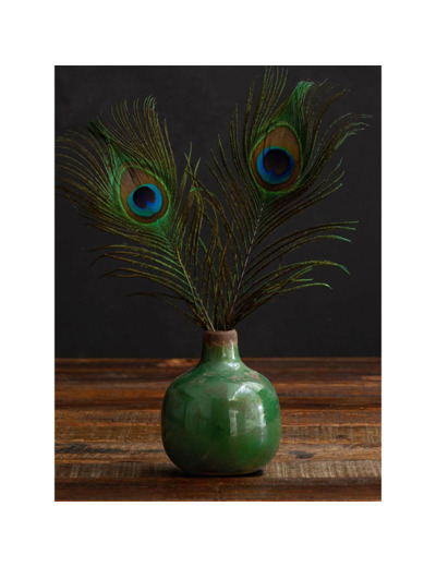 Petit vase céramique vert olive 9.5x9cm