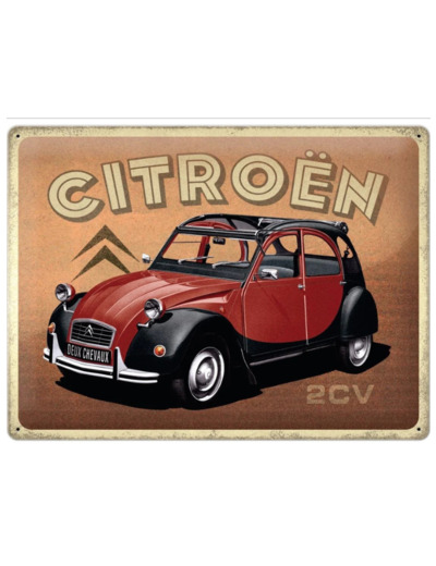 Plaque Vintage 2CV Charleston Citroen 30X40