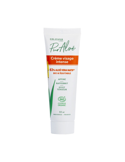 Crème hydratante intense peau très sèche Aloé Vera 63% 50ml