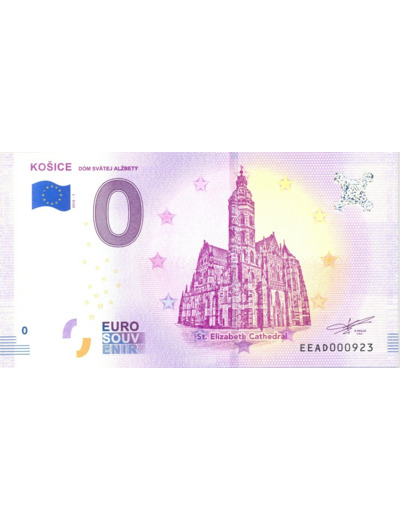 SLOVAQUIE 2018-1 KOSICE CATHEDRAL ELIZABETH BILLET SOUVENIR 0 EURO TOURISTIQUE